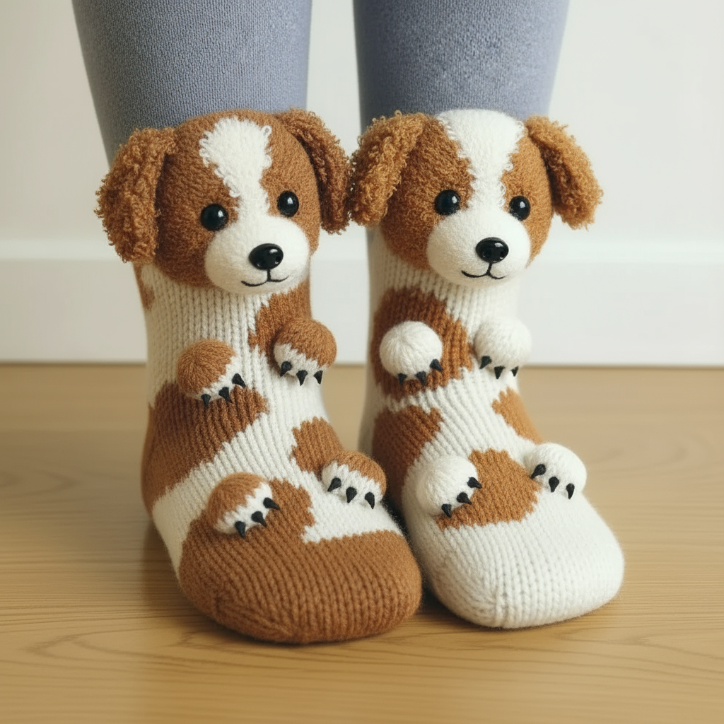 Chaussettes Animaux Tricotées En 3d
