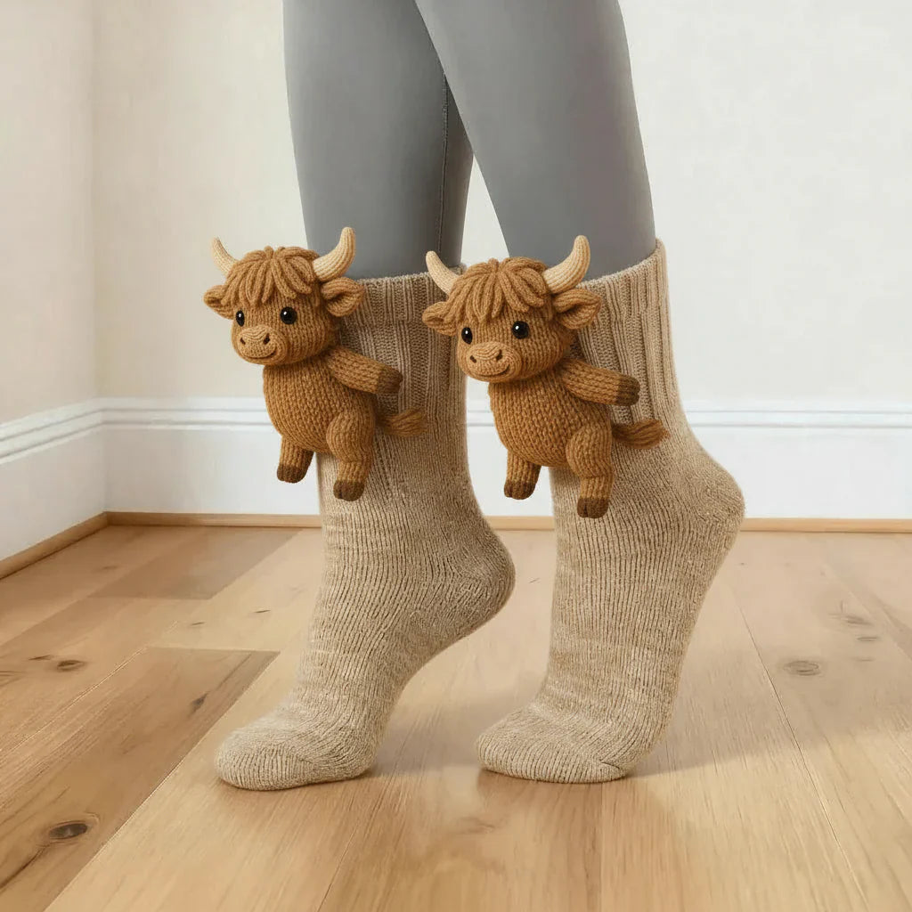 Chaussettes Animaux Tricotées En 3d